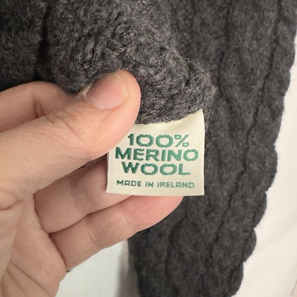 Blarney Woolen Mills Medium cardigan Cable Knit Made In Ireland 100% Wool - Picture 3 of 5